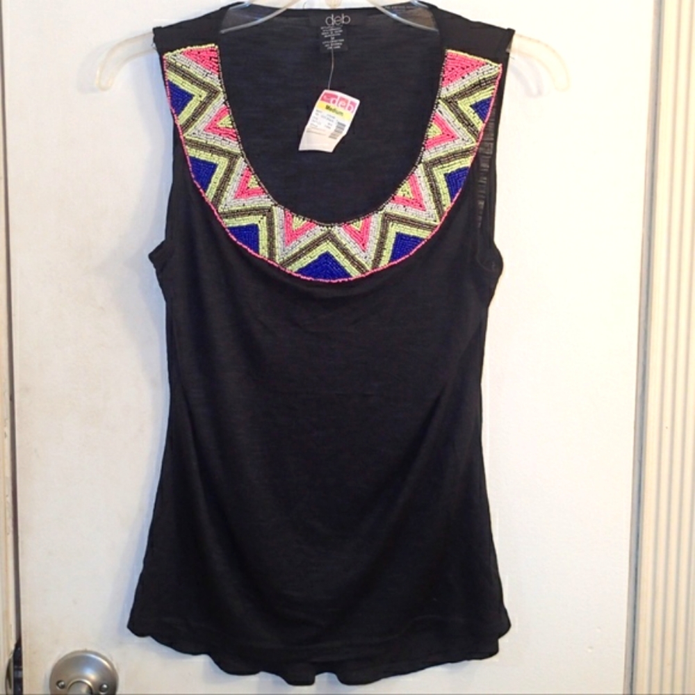 Deb Beaded Neck Detail Tank